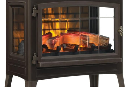 3D Infrared Electric Fireplace Stove with Remote Control - Portable Indoor Space Heater - DFI-5010 (Bronze)