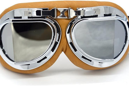 Motorcycle Goggles Vintage Pilot Style Cruiser Scooter Goggle Outdoor Sand Goggles Bike Racer Cruiser Touring Eyewear for Half Helmet